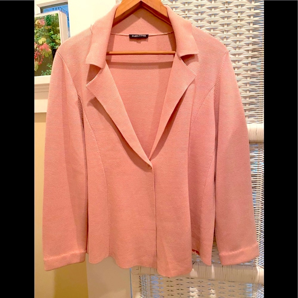 EILEEN FISHER Dusty Rose Cardigan Jacket L